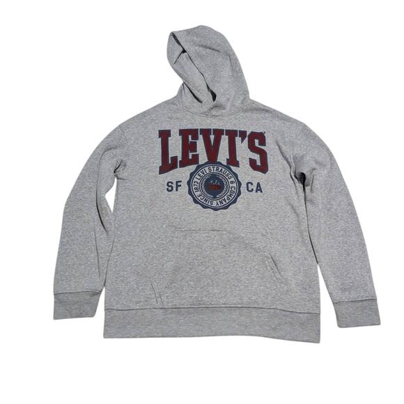 Grey Levi's Pullover Sporty Boys Hoodie Size XL - Picture 1 of 8